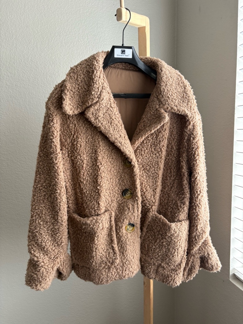 Free People Plush Teddy Coat in Light Brown